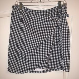 black and white checkered skirt